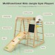 Multifunctional indoor playground climbing gym playset with slide, swing, and monkey bars for children's active play.