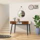 42-inch industrial console table with two drawers, featuring a sleek design for entryway or hallway storage.