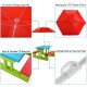 Kids picnic folding table and bench set with red umbrella, made of non-toxic PP material, ideal for outdoor play and.