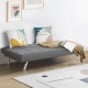 3-seat convertible sofa bed in gray linen fabric with adjustable angles, perfect for small apartments and versatile use.