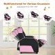 Kids youth PU leather gaming sofa recliner in pink, adjustable backrest and footrest for gaming, reading, and napping.
