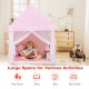 Kids play tent in pink with solid wood frame and thick mat, perfect for indoor and outdoor activities like reading and.