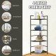4-layer folding metal shelf in black, ideal for plants or storage, perfect for corners in any room or garden.