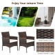 Set of 2 outdoor PE rattan armchairs with removable waterproof cushions, perfect for patio or garden relaxation.