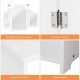 Tri-folding mirror with premium hinge and round corners, designed for kids' vanity table set in white for safe use.