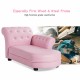 Pink armrest chaise lounge sofa for kids with gem-studded details, solid wood frame, and high-density sponge for.
