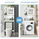 White Space Saver Over-the-Toilet Cabinet with adjustable shelves, modern design, ideal for bathroom organization.
