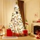 6-foot hinged artificial Christmas tree with thick branches and solid iron base, perfect for festive home decoration.