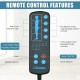 Remote control for the foldable massage mat, featuring heat, 5 massage modes, and intensity settings for targeted.
