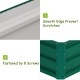 Close-up of the smooth edge of a 40x32 inch patio raised garden bed, featuring durable metal construction and 8 screws.