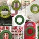 48-inch pre-lit artificial Christmas wreath with 200 warm LED lights, perfect for decorating doors, windows, and walls.