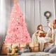 Full view of a 7.5 feet pink artificial Christmas tree with a lush design, perfect for festive home decor.