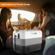 Portable 70 Quart Electric Car Camping Cooler with dual-zone design, ideal for outdoor use and convenient temperature.