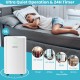 1750 Sq. Ft dehumidifier in white, featuring a touch control panel and 24-hour timer for efficient moisture removal.