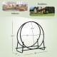 30-inch tubular steel log hoop firewood storage rack with A-shape design, providing stability and style for indoor or.