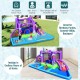 Inflatable water slide castle with octopus design, splash pool, and ball pit for kids' outdoor fun and exercise.