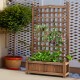 Free standing solid wood planter box with trellis, perfect for outdoor gardens and balconies, featuring a.