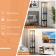 Modern standing shelf lamp with 3 open shelves, 1 power outlet, and 2 USB ports for convenient charging in living room.
