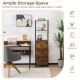 Single freestanding vertical dresser in rustic brown with 3 drawers and 3 open shelves, perfect for stylish.