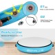 Inflatable 40-inch gymnastic mat in blue with electric pump, ideal for safe exercise at home or gym.