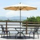 9ft beige patio umbrella with aluminum pole and air vent, perfect for backyard or poolside shade.