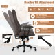 High adjustable back executive office chair in brown with ergonomic design, 115°-135° tilt, and plump armrests for.