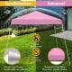 Pink 10 x 10 feet outdoor instant pop-up canopy with waterproof oxford fabric, ideal for outdoor events and gatherings.