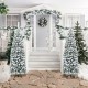 Snow flocked 6 feet pencil Christmas tree with 500 branch tips, perfect for corners and small spaces, displayed.