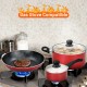 Hard anodized nonstick cookware set with frying pan, pot, and glass lid, compatible with gas stove for versatile.