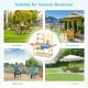 Kid's outdoor wooden pretend cook kitchen playset made of fir wood, ideal for imaginative play in the garden or patio.