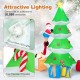 7 feet inflatable Christmas tree featuring Santa and a dog, with LED lights, made of waterproof polyester for outdoor.