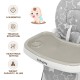 Folding baby high dining chair in gray with adjustable height, detachable tray, and 5-point safety belt for infants.