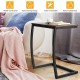 C-shaped steel frame side table with waterproof MDF top, perfect for compact spaces next to a sofa or bed.