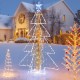 5-foot animated Christmas tree with warm and cold LED lights, featuring a star top, ideal for outdoor holiday decor.