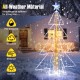 5-foot animated Christmas tree with warm and cold LED lights, featuring all-weather material for outdoor elegance.