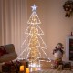 5-foot animated Christmas tree with warm and cold LED lights, featuring a star top and sturdy metal base for indoor or.