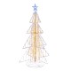 5-foot animated Christmas tree with warm and cold LED lights, featuring a star top and sturdy round metal base for.