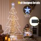 5-foot animated Christmas tree with warm and cold LED lights, featuring a star top and stable round metal base for.