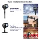 Outdoor waterproof Christmas snowflake LED projector light with remote control, featuring ground stake and flat base.