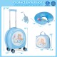 Colorful blue kids backpack with back fixing buckle, adjustable straps, and ample storage for toys and essentials.