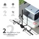 2-bike hitch mount bike rack in black, featuring adjustable wheel holders and foam-padded hooks for secure transport.