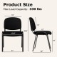 Dimensions of the office chair with metal frame, padded cushions, and a max load capacity of 330 lbs for conference.