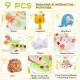 Baby activity center with interactive toys, height adjustable, 360° rotating seat, and removable washable cushion.