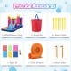 Inflatable bounce house with slide and ball pit, made of durable 420D+500D oxford fabric, includes 520W blower.