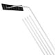 Extendable aluminum snow removal tool with angled head and wide blade, ideal for clearing snow from roofs.