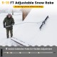 Adjustable 5-19 feet aluminum snow rake with 6-section poles, ideal for removing snow from roofs without climbing.