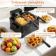 Electric deep fryer with 3 baskets, 5.3 QT capacity, and LED touch screen for versatile cooking and easy meal prep.