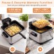 Electric deep fryer with 3 baskets, 1700W power, LED touch screen, and pause function for versatile cooking.