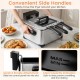 Electric deep fryer with three baskets, 5.3-Qt capacity, LED touch screen, and convenient side handles for easy mobility.