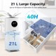 5.5Gal humidifier with 360° nozzles, 21L capacity, and wheels for easy movement in large rooms up to 2000 sq.ft.